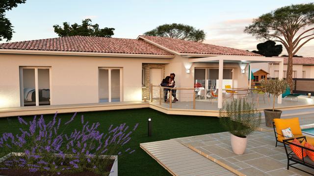 Maison moderne jardin terrasse