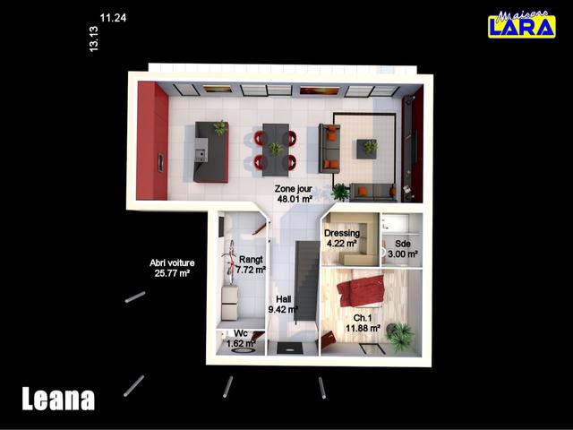 Plan maison moderne Leana 119 m²