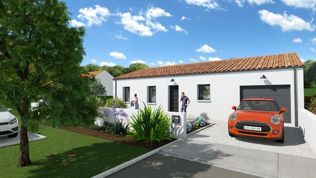Maison moderne neuve avec jardin et garage