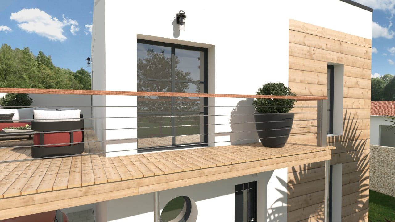 Terrasse moderne élégante maison bois design extérieur luxe
