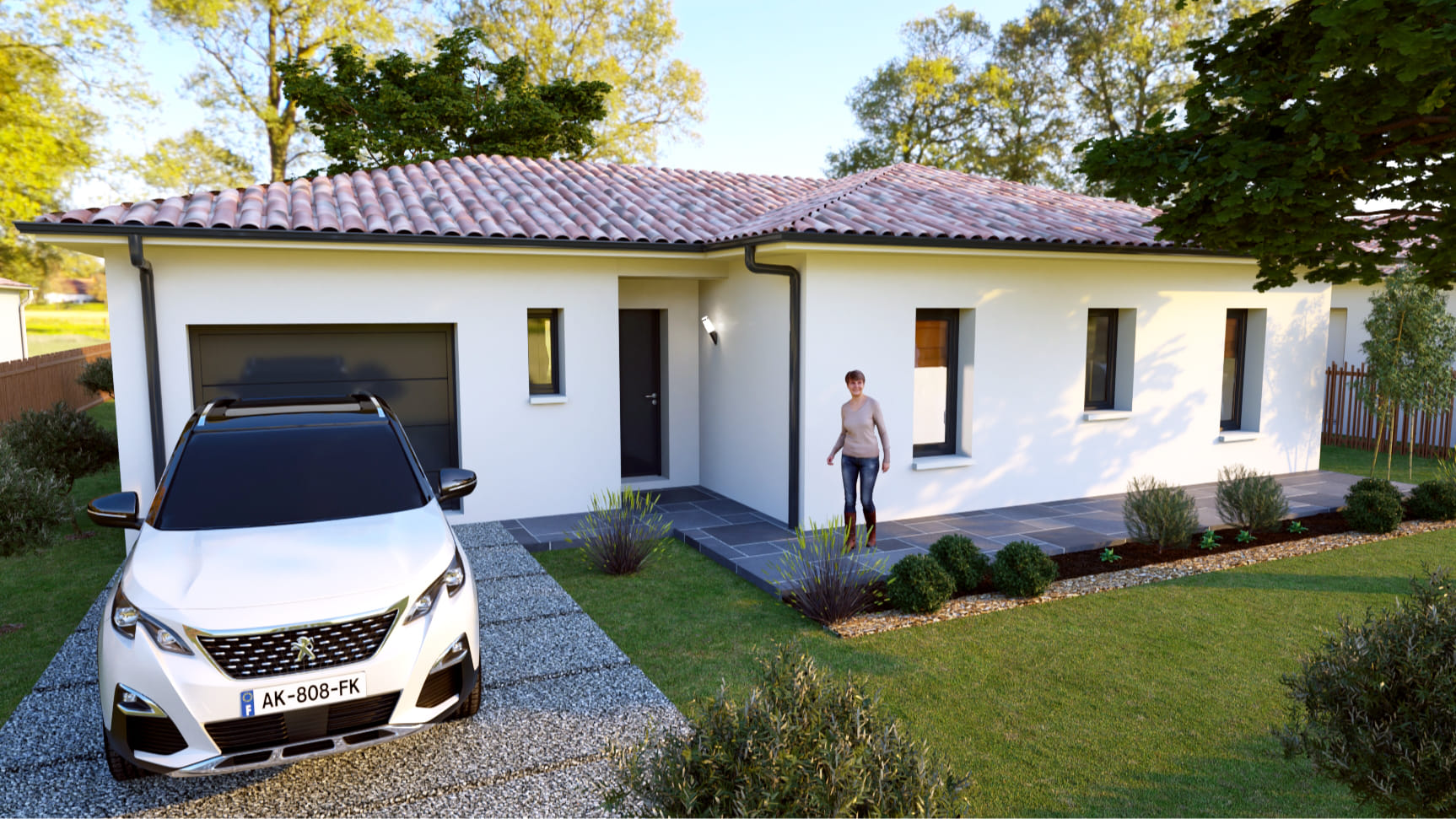 Maison avec jardin et garage